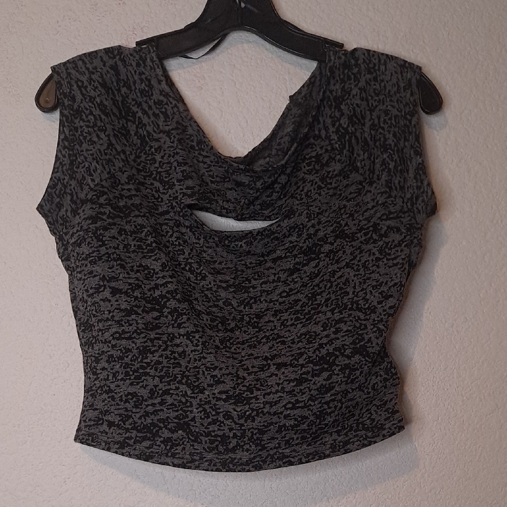 Guess Black and Gray Patterned Women's Blouse